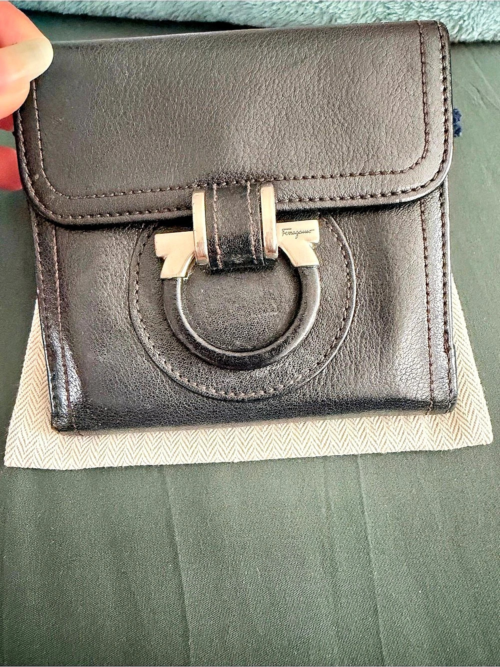 Salvatore Ferragamo Black Leather Wallet